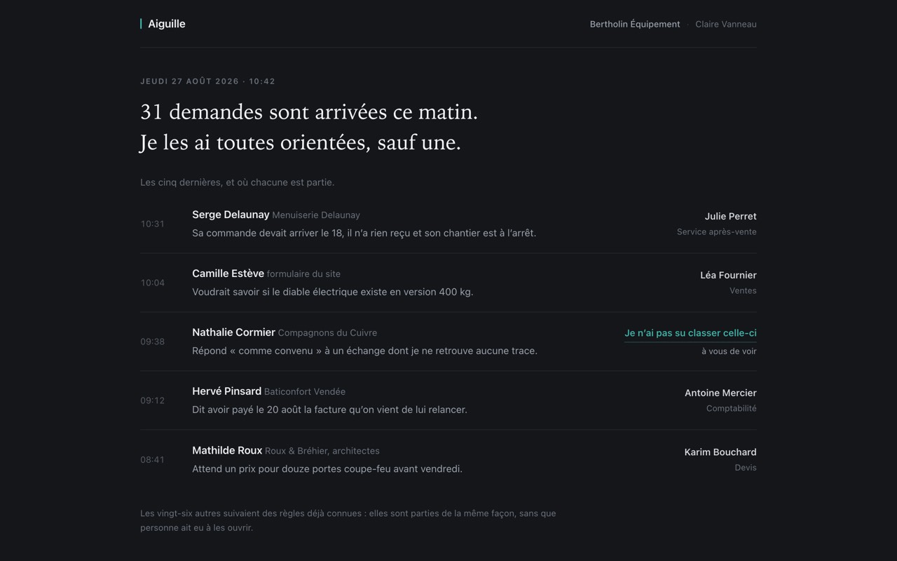 Ce qui est arrivé ce matin, déjà orienté